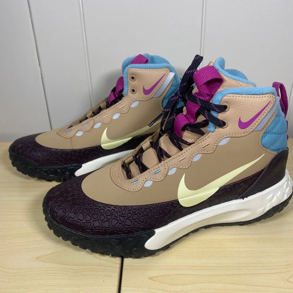 NIB Nike Terrascout GS Hemp Burgundy Ash Hiking Sneakers Size 6.5 Youth/8 Womens
